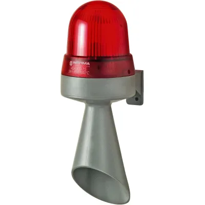 Werma Signaltechnik LED-Hupe 424.120.68 | 230V AC | Dauerhupe | 98 dB | IP65 | getrennt ansteuerbar | rot