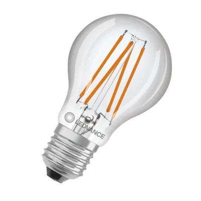LEDVANCE LED-Sensorlampe E27 4,9W 470lm 2700K Filament klar | Tageslichtsensor | A40 | warmweiß | IP20 | nicht dimmbar