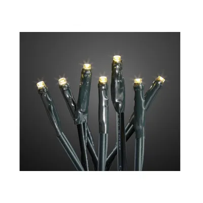 hellum LED Mini-Lichterkette 577563 | 35 LEDs | warmweiß | 5,1m Länge | Innenbereich | grünes Kabel | für Weihnachtsbaum