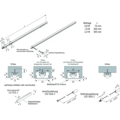 LED Stick 2 300mm 36LED 2,4W ww