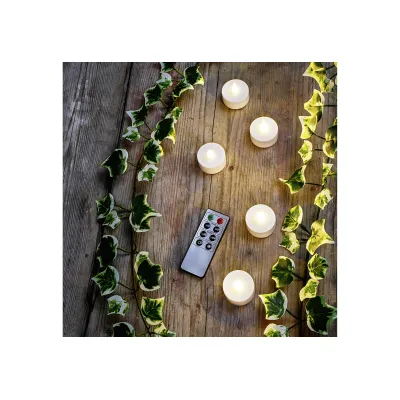 LED Teelichter 10er Set | Fernbedienung | warmweiß | Timer | dimmbar | batteriebetrieben | Weiß