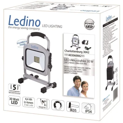 LEDINO 11140306006211 LED-Akkustrahler 30W Charlottenburg silb