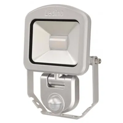 LEDINO LED-Strahler Charlottenburg 11120103006011 | 10W | 820lm | 3000K warmweiß | IP54 | Bewegungsmelder | silber