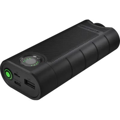Ledlenser Powerbank Flex10 502127 | 2x 21700 Akku | 9000 mAh | USB-C | Schnell-Ladegerät | IP65 | schwarz