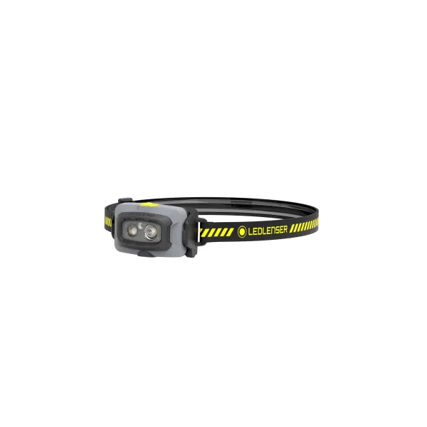 Ledlenser Stirnlampe HF4R Work | LED-Kopfleuchte | 500 Lumen | Akku aufladbar | IP68 wasserdicht | leicht | grau