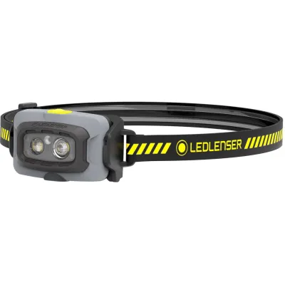 Ledlenser Stirnlampe HF4R Work | LED-Kopfleuchte | 500 Lumen | Akku aufladbar | IP68 wasserdicht | leicht | grau