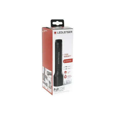 Ledlenser P6R Core Taschenlampe | 900 Lumen | LED | aufladbar | IP68 | 240m Reichweite | Aluminium | schwarz