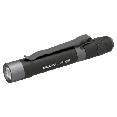 Ledlenser Taschenlampe SOLIDLINE ST2 | LED Penlight | 120 Lumen | 3 Helligkeitsstufen | Aluminium | 98 mm | schwarz