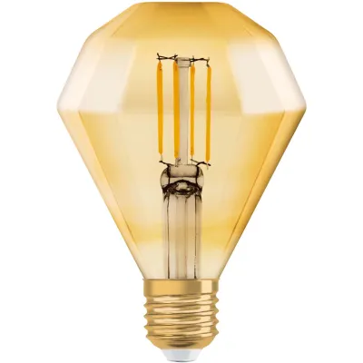 OSRAM LED-Lampe E27 Vintage 1906 Diamond Filament | 4,5W ersetzt 40W | 420lm | 2500K Warmweiß | Klar Glas