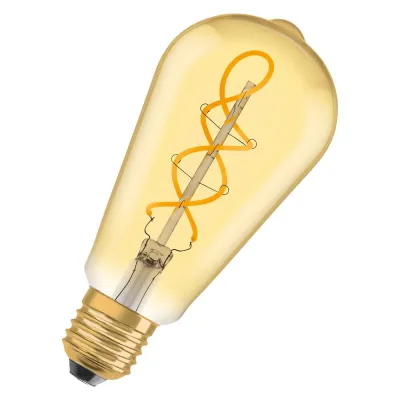 OSRAM LED Filamentlampe Vintage 1906 Edison E27 4W 300lm 2000K | warmweiß | Glas | 64x143mm | gold
