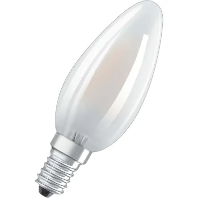 OSRAM LED-Kerzenlampe BASECLB40 4W/827 E14 | 470lm | warmweiß 2700K | matt | 2er Pack | klassisch | Glas