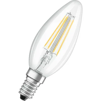 OSRAM LED-Kerzenlampe BASECLB40 4W/827 E14 | Filament klar | 470lm | warmweiß 2700K | 2er-Pack | Glas