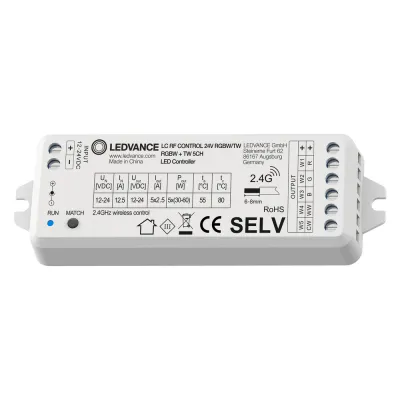 LEDVANCE Funk-Dimmersteuerung LC RF CONTROL 24V RGBW/TW | 5-Kanal PWM LED Masterempfänger | 2.4 GHz | DC 12/24V