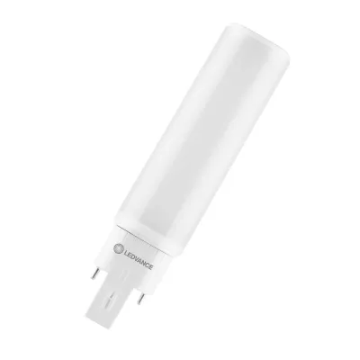 LEDVANCE LED Kompaktlampe DULUX D/E13 HF & AC MAINS V 6W G24q-1 6500K | 660lm | tageslichtweiß | 110 lm/W | weiß