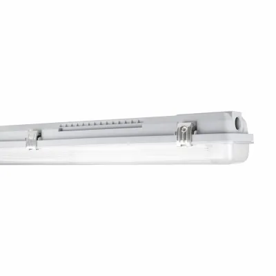 LEDVANCE Feuchtraumleuchte DP HOUSING 1200 P | 2x T8 LED | 1,28m | IP65 | G13 | grau | IK08 | Decken- & Wandmontage
