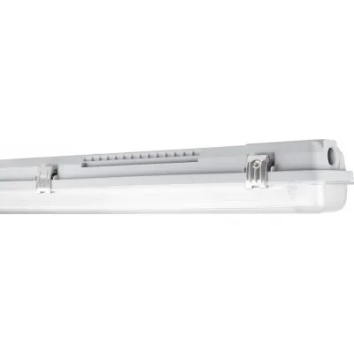 LEDVANCE Feuchtraumleuchte DP HOUSING 1500 P | 2x T8 LED 150cm | G13 Fassung | IP65 | Anbau/Wand/Decke | Grau