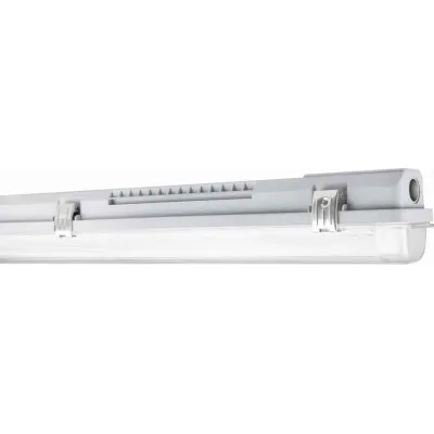 LEDVANCE Feuchtraumleuchte DP HOUSING 600 P 1XLAMP IP65 | T8 LED-Röhre 600mm | G13 | Anbau | Kunststoff grau | 220-240V
