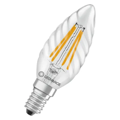 LEDVANCE LED Kerzenlampe E14 3,4W 470lm 2700K Filament klar | warmweiß | 300° Abstrahlwinkel | nicht dimmbar | 15.000h
