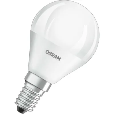 OSRAM LED Miniballlampe E14 LEDPCLP40D 4,9W 470lm dimmbar | warmweiß 2700K | matt | 25.000h | Ø45mm | weiß