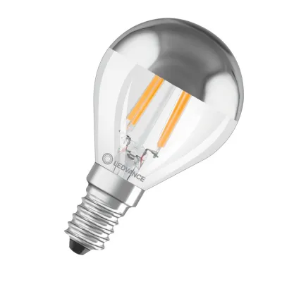 LEDVANCE LED-Kopfspiegellampe LCLP31MIRS4827FCL14P | E14 Sockel | 4W | 350lm | 2700K warmweiß | Spiegel silber
