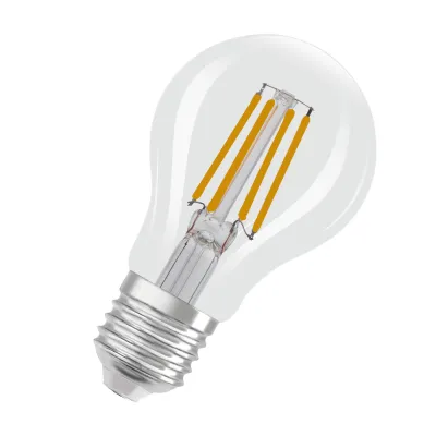 OSRAM LED-Lampe E27 LEDSCLA40GD 4W | GLOWdim Effekt | dimmbar | 470lm | 2200-2700K | Filament | klar | warmweiß
