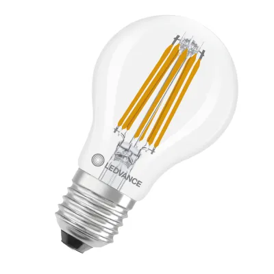 LEDVANCE LED-Lampe E27 A75 5W 2700K 1055lm | dimmbar | Filament | warmweiß | klar | Energieeffizienzklasse A