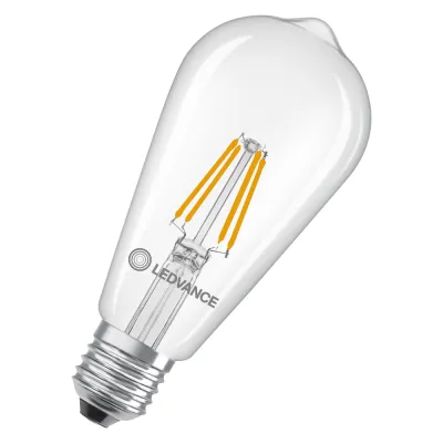 LEDVANCE LED-Lampe E27 Edison 40 Filament 3,4W 470lm 2700K warmweiß klar | 15.000h | IP20 | nicht dimmbar
