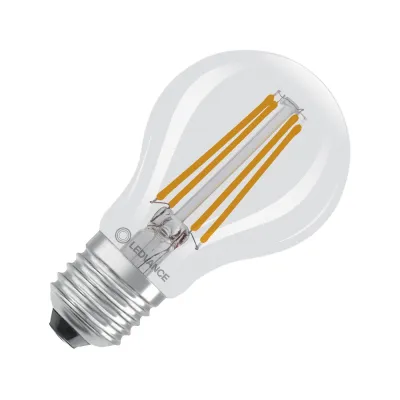 LEDVANCE LED-Lampe E27 A60 Filament 3,8W 806lm | warmweiß 2700K | Energieeffizienzklasse A | klar | IP20