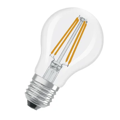LEDVANCE LED-Lampe E27 A60 Filament 3,8W 806lm | warmweiß 2700K | Energieeffizienzklasse A | klar | IP20