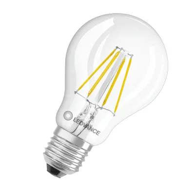 LEDVANCE LED-Lampe E27 4W 827 Filament klar | 470lm | 2700K warmweiß | 300° Abstrahlung | Glaskolben | A60