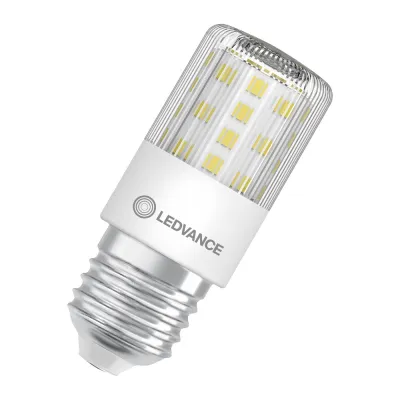 LEDVANCE LED Röhrenlampe T Slim 60 | E27 | 7W | 806lm | dimmbar | 2700K warmweiß | 320° | klar | 32x80mm | weiß