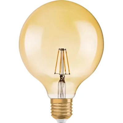 OSRAM LED Globe Lampe Vintage 1906 G125 E27 7W 725lm 2500K klar dimmbar | Filament | warmweiß | Gold | 125mm