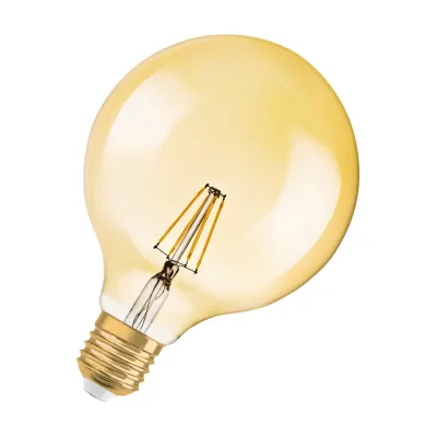 OSRAM LED Globe Lampe Vintage 1906 G125 E27 7W 725lm 2500K klar dimmbar | Filament | warmweiß | Gold | 125mm