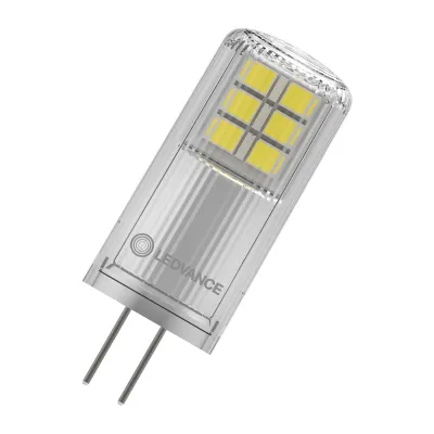 LEDVANCE LED G4 Lampe 2W 12V dimmbar | 200lm | warmweiß 2700K | 320° Abstrahlwinkel | klar | 38x14mm | EEK F | grau