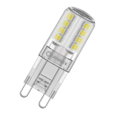 LEDVANCE LED Stiftsockellampe G9 | 2,6W 4000K 320lm | 300° Abstrahlung | klar | 15.000h | EEK E | Ø14x43mm | grau
