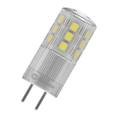 LEDVANCE LED PIN Lampe GY6.35 3,3W 12V | 470lm | warmweiß 2700K | klar | 320° Abstrahlwinkel | 15.000h | IP20 | grau
