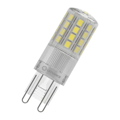 LEDVANCE LED Stiftsockellampe G9 4,5W 827 CL | 600lm | warmweiß 2700K | 320° Abstrahlung | klar | 15.000h | E | grau