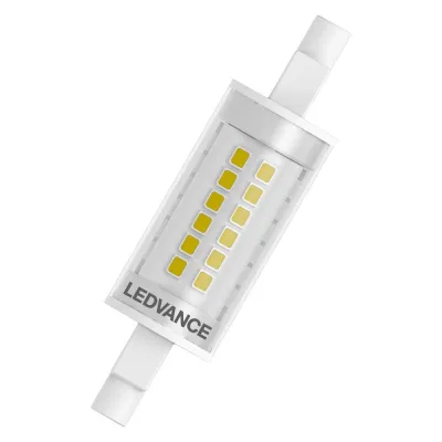 LEDVANCE LED-Röhre R7s 78mm 7W 2700K Warmweiß | 806lm | klar | IP20 | Energieeffizienzklasse E | Länge 78mm | weiß