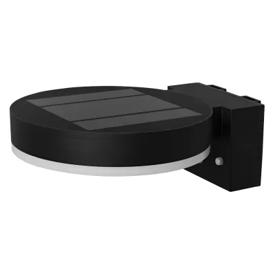 LEDVANCE LED-Solarleuchte ENDURA Wall Circle | 6W 400lm 3000K | Bewegungsmelder | IP44 | schwarz