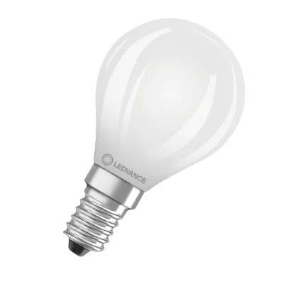 LEDVANCE LED Tropfenlampe E14 4,8W 470lm 2700K matt dimmbar | Filament | Miniballform | warmweiß | IP20