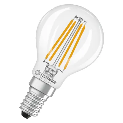 LEDVANCE LED-Lampe E14 Classic P 60 | 3,8W | 806 lm | Filament | 2700K warmweiß | klar | EEK A | 45x85mm