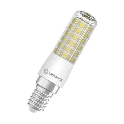 LEDVANCE LED Röhre T Slim 60 E14 6,5W 2700K dimmbar | warmweiß | 806lm | klar | 320° Abstrahlwinkel | 82mm | weiß