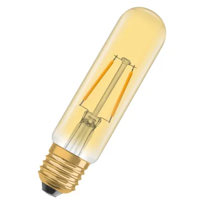 OSRAM LED-Röhrenlampe Vintage 1906 Tubular 20 1906LEDCLF202,5W/820 E27 | Filament | 2,5W | 200lm | 2000K warmweiß | Gold