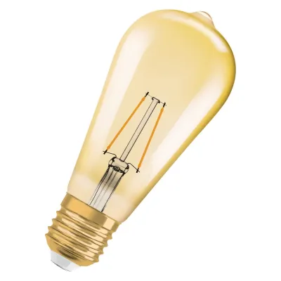 OSRAM LED-Lampe Vintage 1906 Edison 22 2.5W E27 | Filament Birnenform | 220lm | 2400K warmweiß | gold