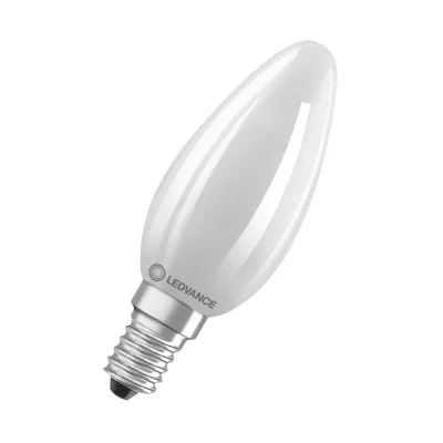 LEDVANCE LED-Kerzenlampe E14 B10,5 5,9W 827 | dimmbar | 806 lm | warmweiß 2700K | Filament matt | 300° | weiß