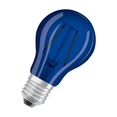 OSRAM LED Lampe E27 Star Classic A | 2,5W 9000K blau | 10lm Filament | 300° Abstrahlung | A-Typ | nicht dimmbar