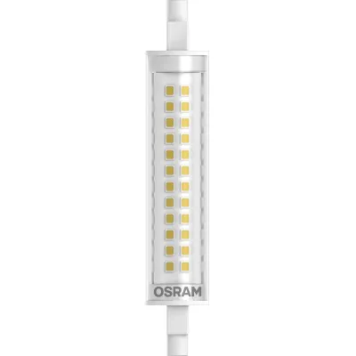OSRAM LED R7s Stablampe 118mm 12W 2700K Warmweiß 1521lm | SLIM LINE 215128 | klar | nicht dimmbar | IP20 | weiß