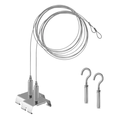 LEDVANCE Seilabhängerset TRUSYS FLEX SUSPENSION KIT | Befestigungssatz für Tragschienen | Stahl | 58x35x65mm | Silber