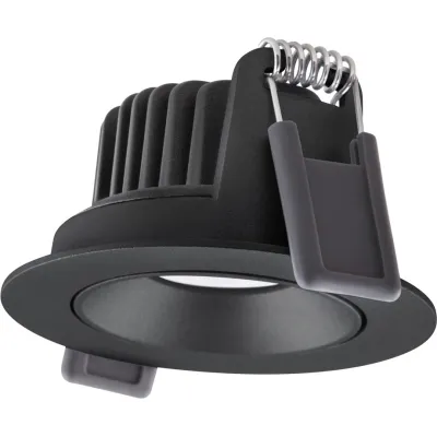LEDVANCE LED Einbaustrahler 8W 680lm 3000K | schwenkbar | CRI 90 | dimmbar | Ø68mm | Aluminium schwarz