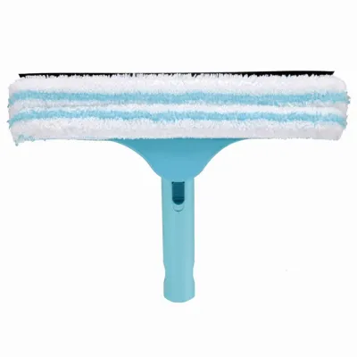 Leifheit Fensterwischer 3in1 | Mikrofaserbezug | Abziehlippe | 33cm | bewegliches Gelenk | türkis